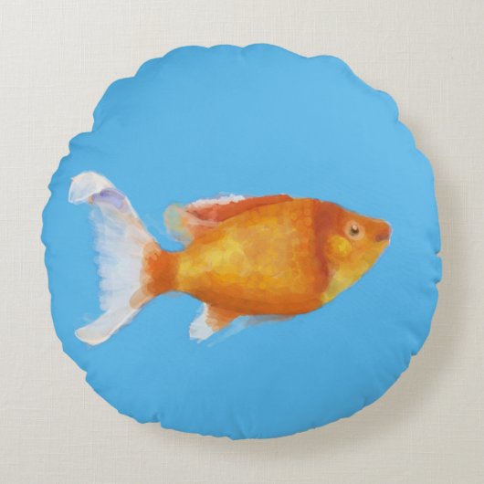Coussins Ronds Petit poisson orange (Devant)