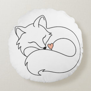 Coussins Ronds Petit Renard Endormi