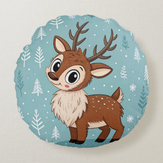 Coussins Ronds Petit renne de Noël