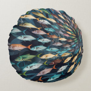 Coussins Ronds Petit trou de poisson coloré