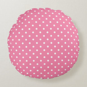Coussins Ronds Petits Pois blancs aux couleurs chaudes