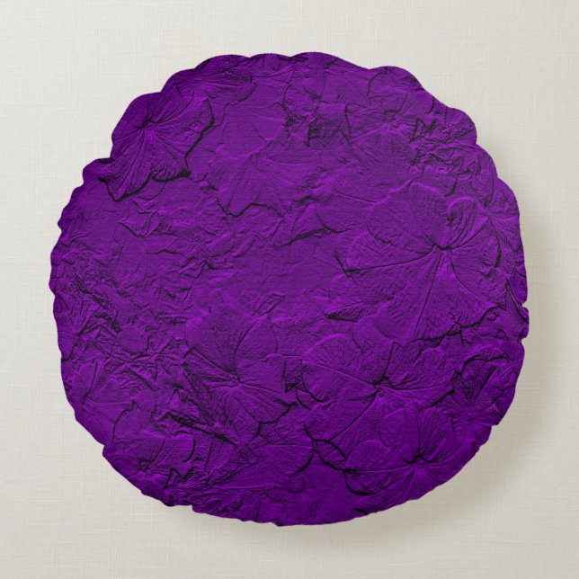 Coussins Ronds Pétunias sculpté, Oreiller rond Violet (Devant)