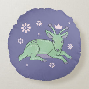 Coussins Ronds Peuple de cerfs extraterrestres Art folklorique