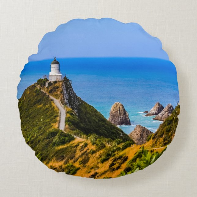 Coussins Ronds Phare de Nugget Point, Nouvelle-Zélande (Devant)