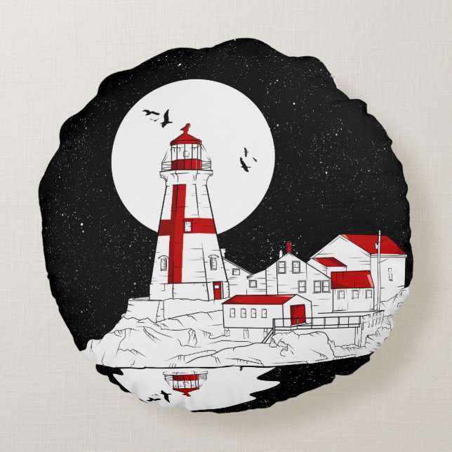 Coussins Ronds Phare d'East Quoddy Head (Dos)