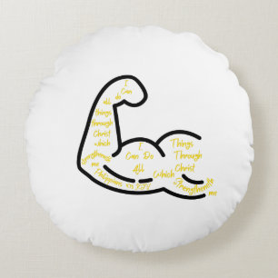 Coussins Ronds Philippiens 4:13 KJV Bible Verse