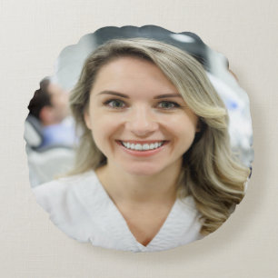 Coussins Ronds Photo de dentiste personnaliser