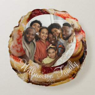 Coussins Ronds Photo de famille de Noël Sucre Cookie