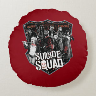 Coussins Ronds Photo d'insigne de groupe du peloton   de suicide