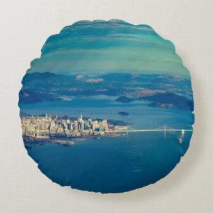 Coussins Ronds Photographie aérienne de la Baie de San Franciso