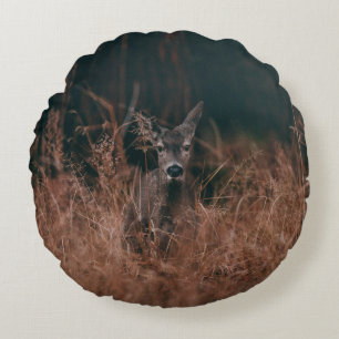 COUSSINS RONDS PHOTOGRAPHIE DE VIE SAUVAGE DE GRAY DEER ENTOURÉ P