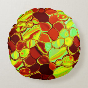 Coussins Ronds Pièces de corail chaud, cercles et formats arrondi