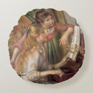 Coussins Ronds Pierre A Renoir Jeunes filles au piano