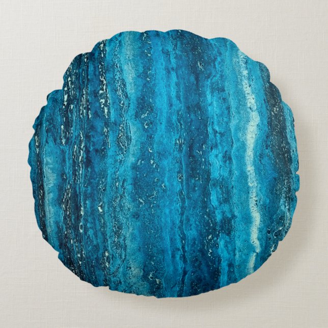 Coussins Ronds Pierre de marbre bleu (Devant)