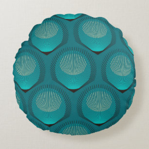 Coussins Ronds Pierres Peacock Stylisées Carrelage bleu