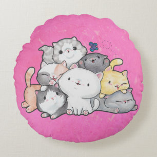 Coussins Ronds Pile de chatons