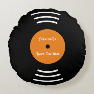 Coussins Ronds Pilote de lancement de disque vinyle personnalisé