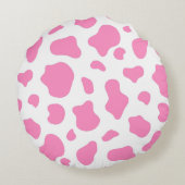 Coussins Ronds Pink Cow Print Decorative Pillow (Dos)