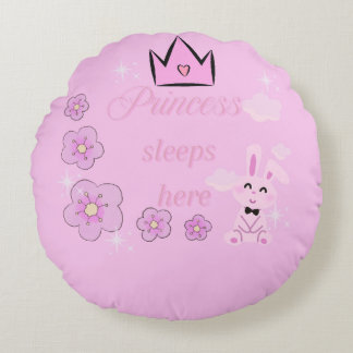 Coussins Ronds Pink Princess Round Pillow for Kids