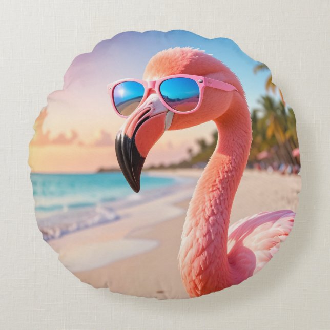 Coussins Ronds PINK THINKER Flamingo Pink (Devant)
