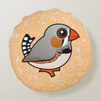Coussins Ronds Pinson de zèbre de Birdorable
