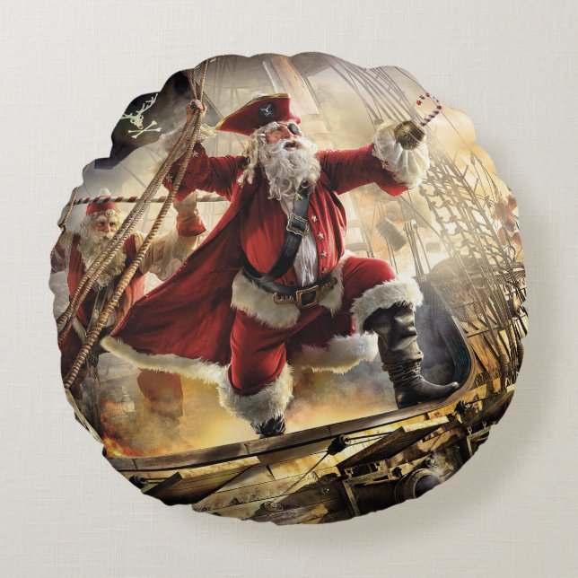 Coussins Ronds Pirate Père Noël (Devant)