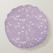 Coussins Ronds Pistachio Plaid Stripes Lavender Faux Glitter   (Dos)