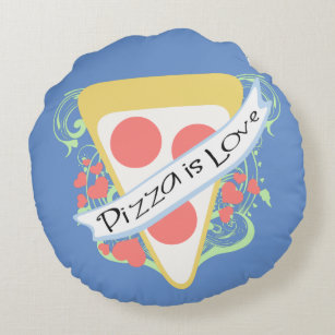 Coussins Ronds Pizza est l'amour