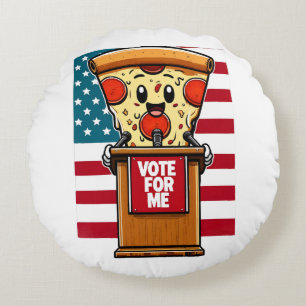 Coussins Ronds pizza patriotique votez pour moi