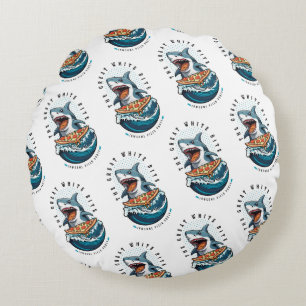 Coussins Ronds Pizza pour manger des requins   Le Grand Bite Blan