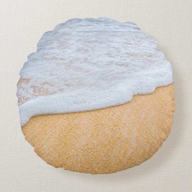 Coussins Ronds Plage de sable avec Surf en mousse (Devant)