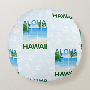 Coussins Ronds Plage d'été de l'île d'Aloha Hawaii