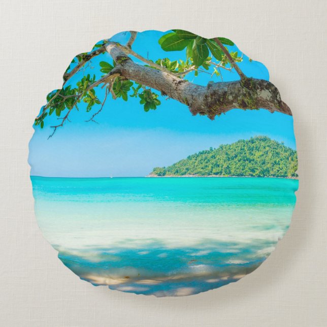 Coussins Ronds Plage tropicale (Devant)