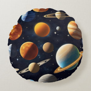 Coussins Ronds Planètes spatiales 2