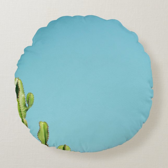 Coussins Ronds Plante cactus vert (Devant)