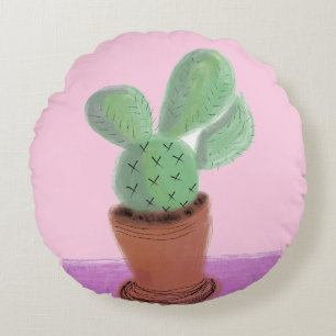 Coussins Ronds Plante Cactus Vert Violet plantes d'intérieur