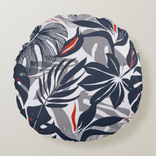 Coussins Ronds Plantes de la jungle : Floral Bio sans joint