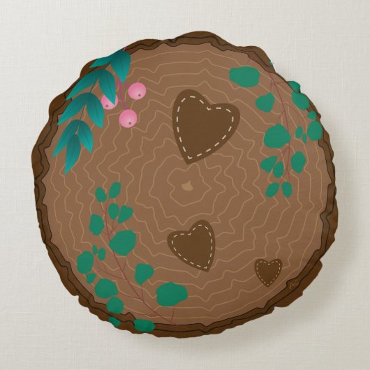 Coussins Ronds Plaque d'arbre avec l'ours Nourriture Salle Monogr (Dos)