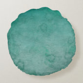 Coussins Ronds Plaque de monogramme personnalisé à l'aquarelle ve (Dos)