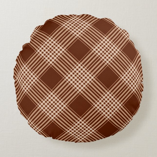 Coussins Ronds Plat Brown Et Blanc Sienna (Devant)