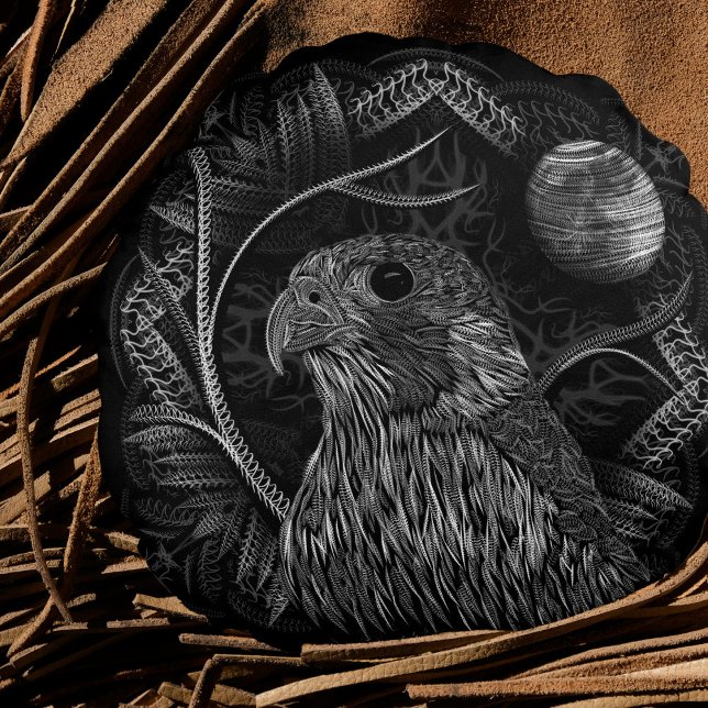 Coussins Ronds Pleine lune de faucon (Créateur téléchargé)