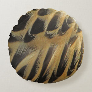 Coussins Ronds Plumes Beau Canard Brown Nature