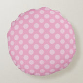Coussins Ronds Point Polka rose clair personnalisé (Dos)
