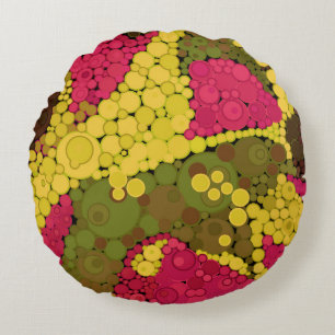 Coussins Ronds pointillisme sans couture cercles peints à la main