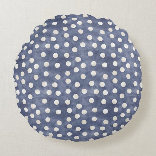 Coussins Ronds Points Blancs Bleus (Devant)