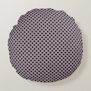 Coussins Ronds Points noirs sur fond violet brouillard marin