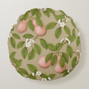 Coussins Ronds Poires roses (marron clair)