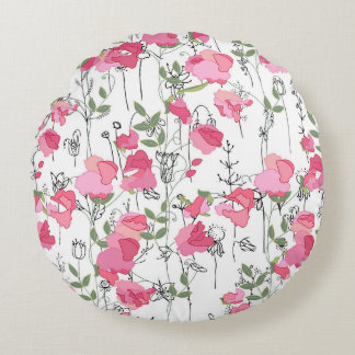 Coussins Ronds Pois doux : Texture Florale d'été.