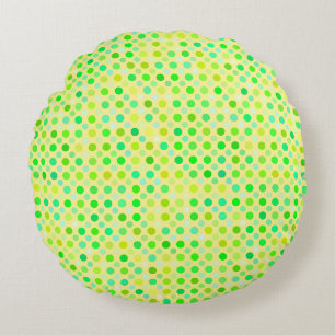Coussins Ronds pois jaunes et verts