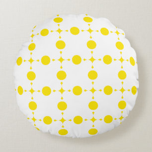 Coussins Ronds Pois Jaunes, Motif Polka Dot, Points, Pots